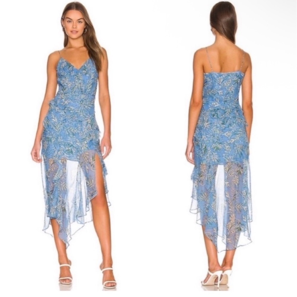 Veronica Beard Blue Floral High Low Dress